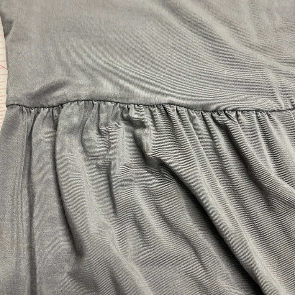 ARITZIA WILFRED Market Jumpsuit Grey Crop Wide-Leg Straight Neck Jersey Knit XL - Picture 6 of 16